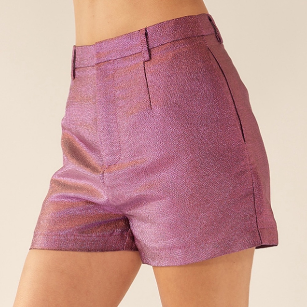 Iridescent metallic foil Shorts